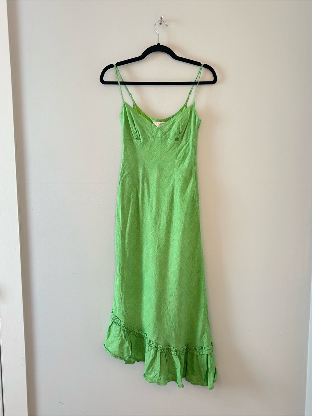 Banana Republic Vintage Linen Midi Dress Spaghetti Straps Slim Formfitting Y2K